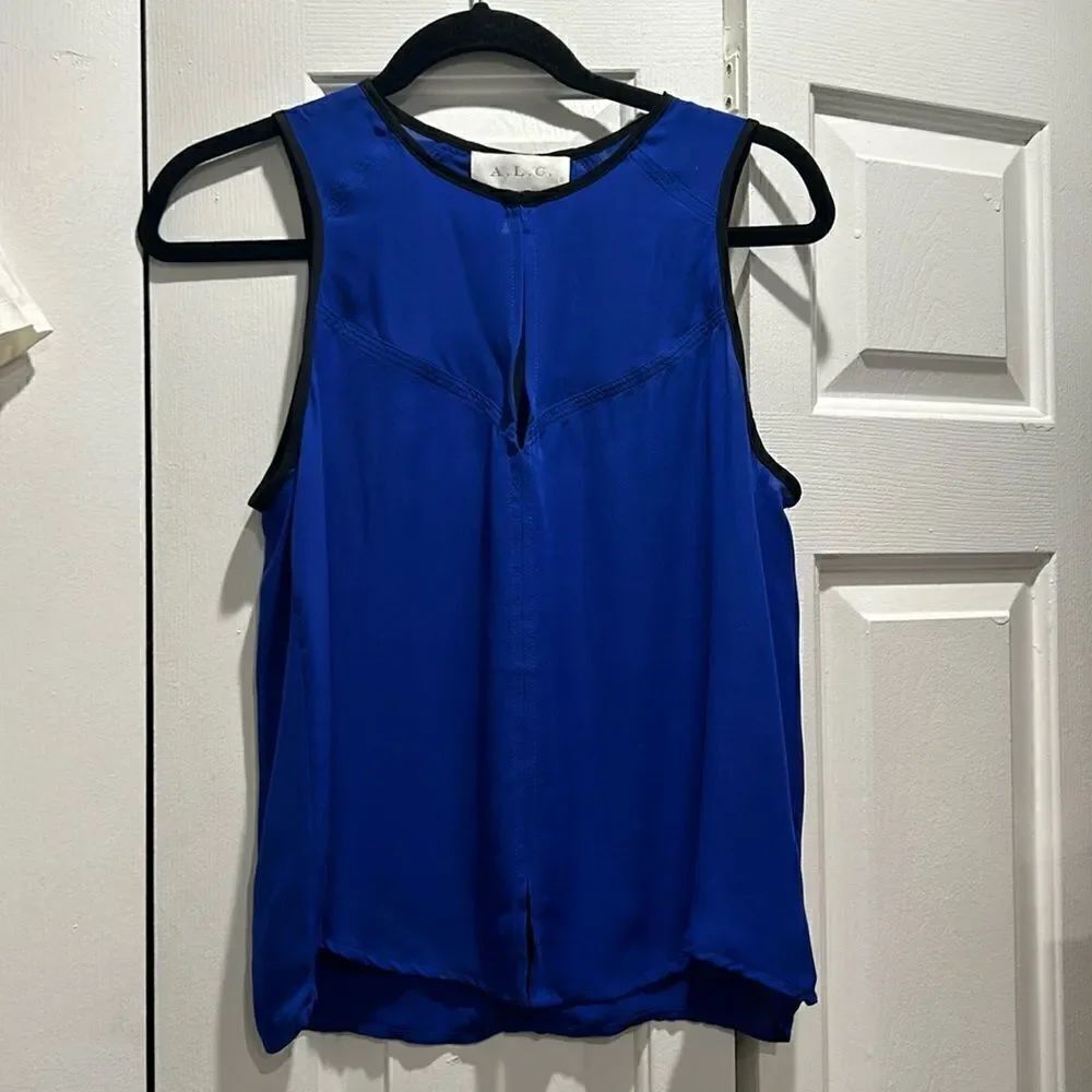 A.L.C. Royal Blue Sleeveless Blouse, Size Small
